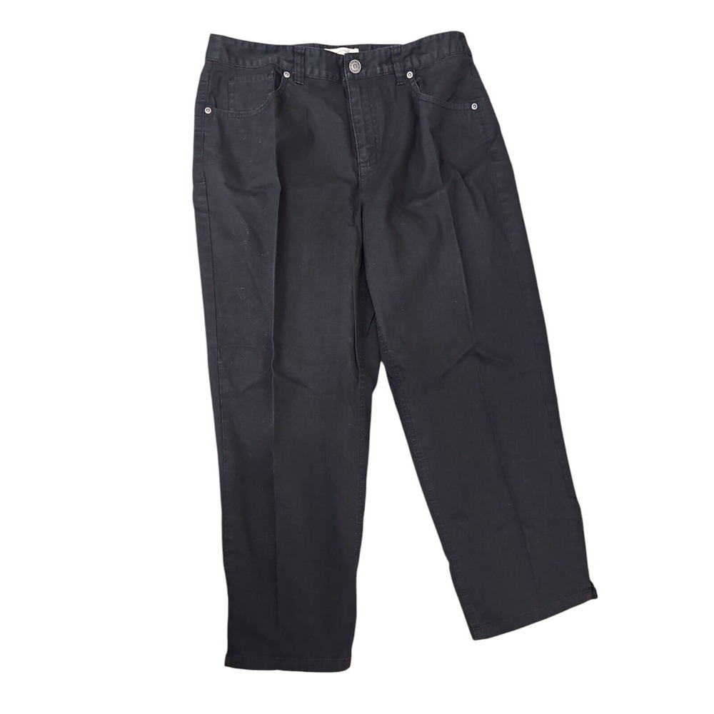 Talbots‎ Black Stretch Pants Relaxed Fit Casual Everyday Trousers Size 10